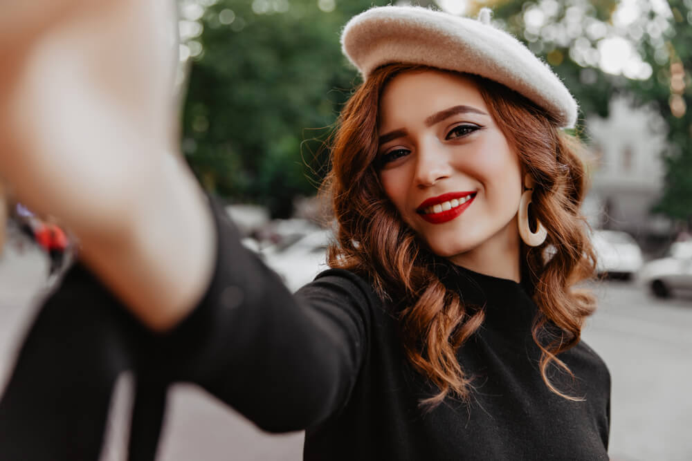 Woman with curls