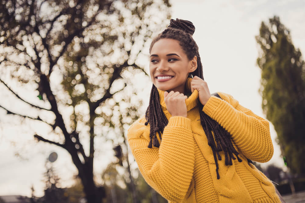 Woman with braids