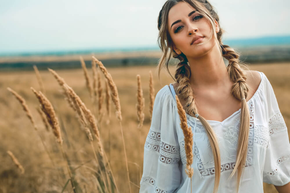 Woman with braids