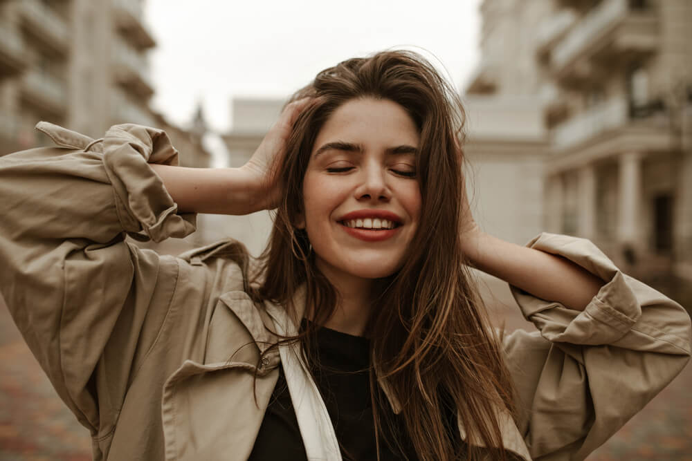 Woman with long hair