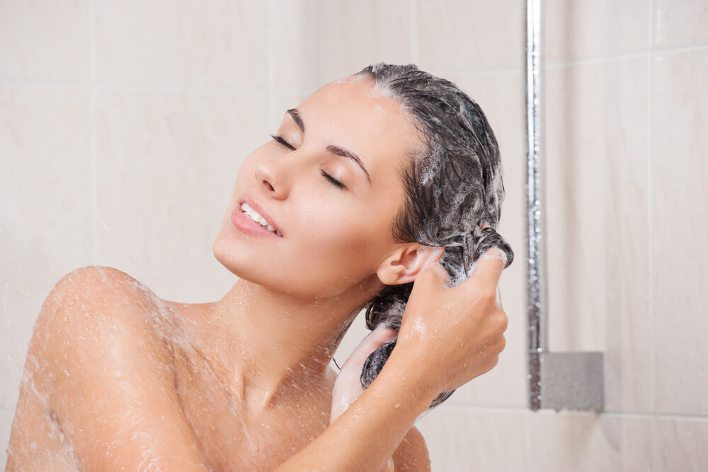 Woman washing hair