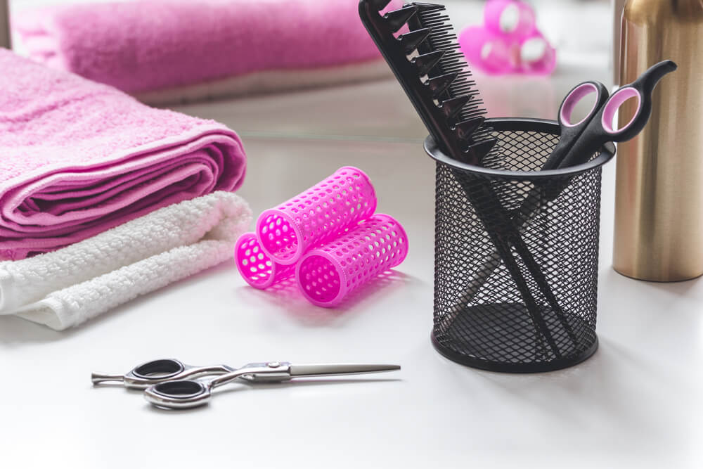 Hair tools on table