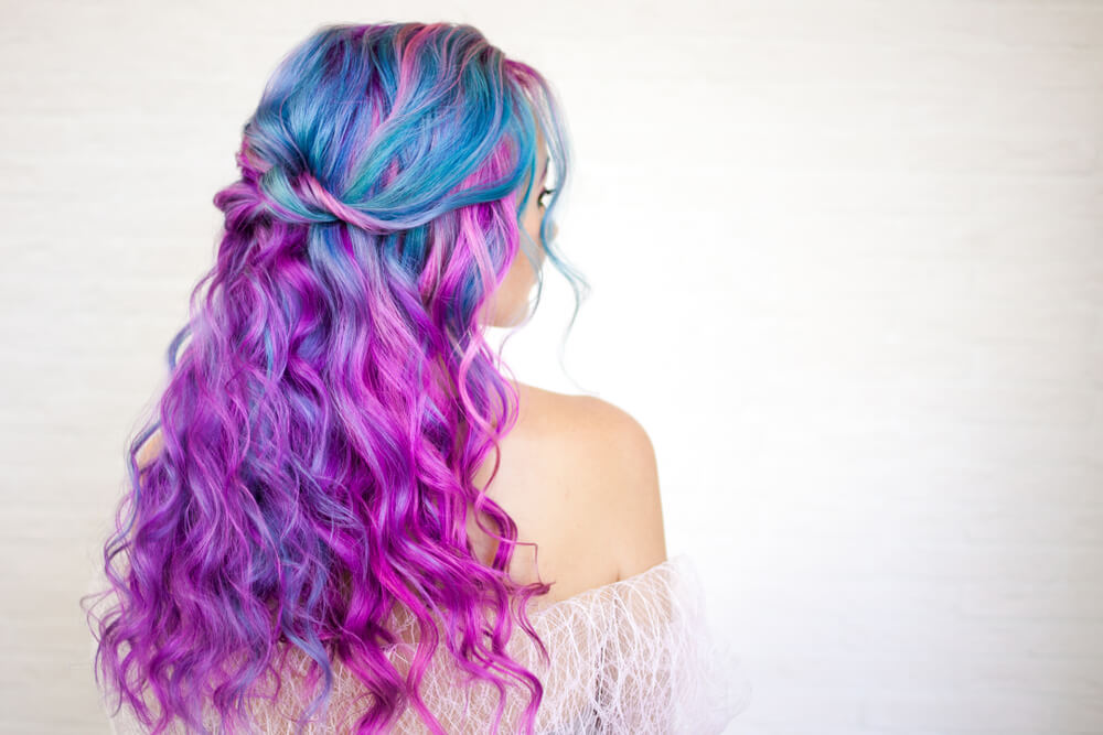 Curly tie dyed hair