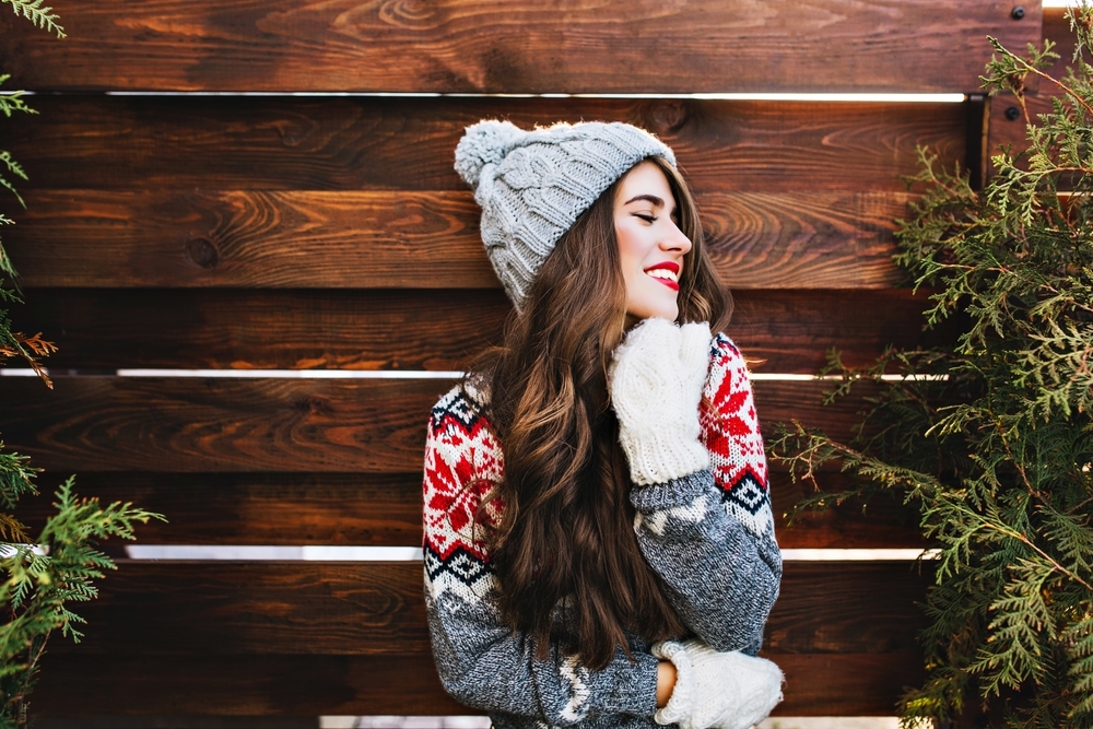 Woman with winter hair