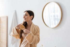 woman haircare routine