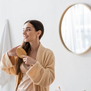 woman haircare routine