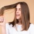 woman brushing hair