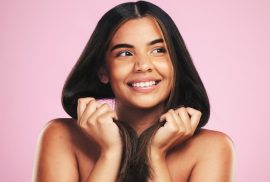 woman new year hair routine