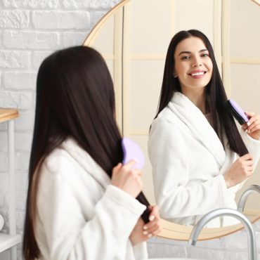 woman shiny hair